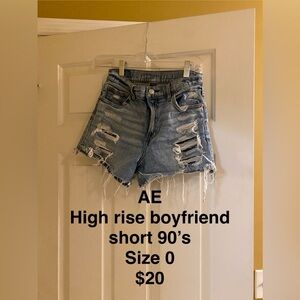 American Eagle Outfitters Distressed Jean Shorts - Blue